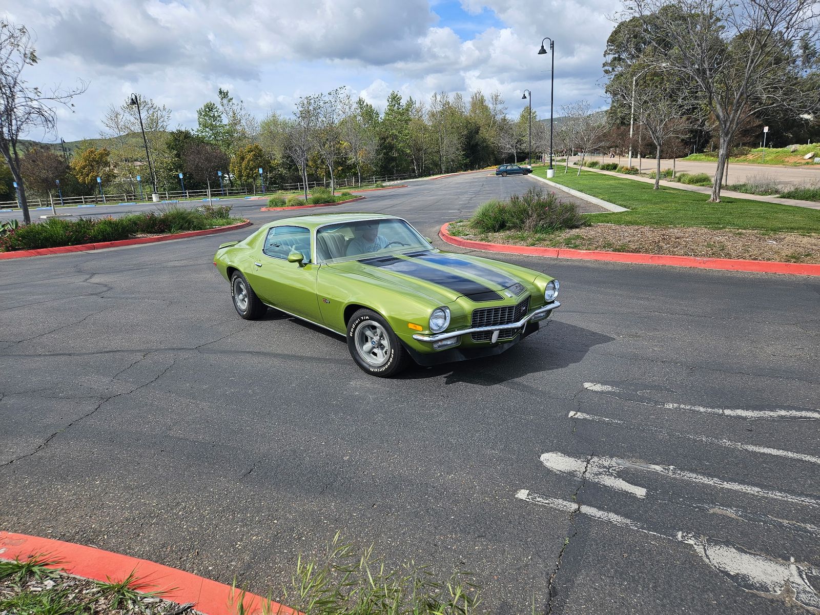 1971 Camaro Z/28 — Front three-quarter on the move.