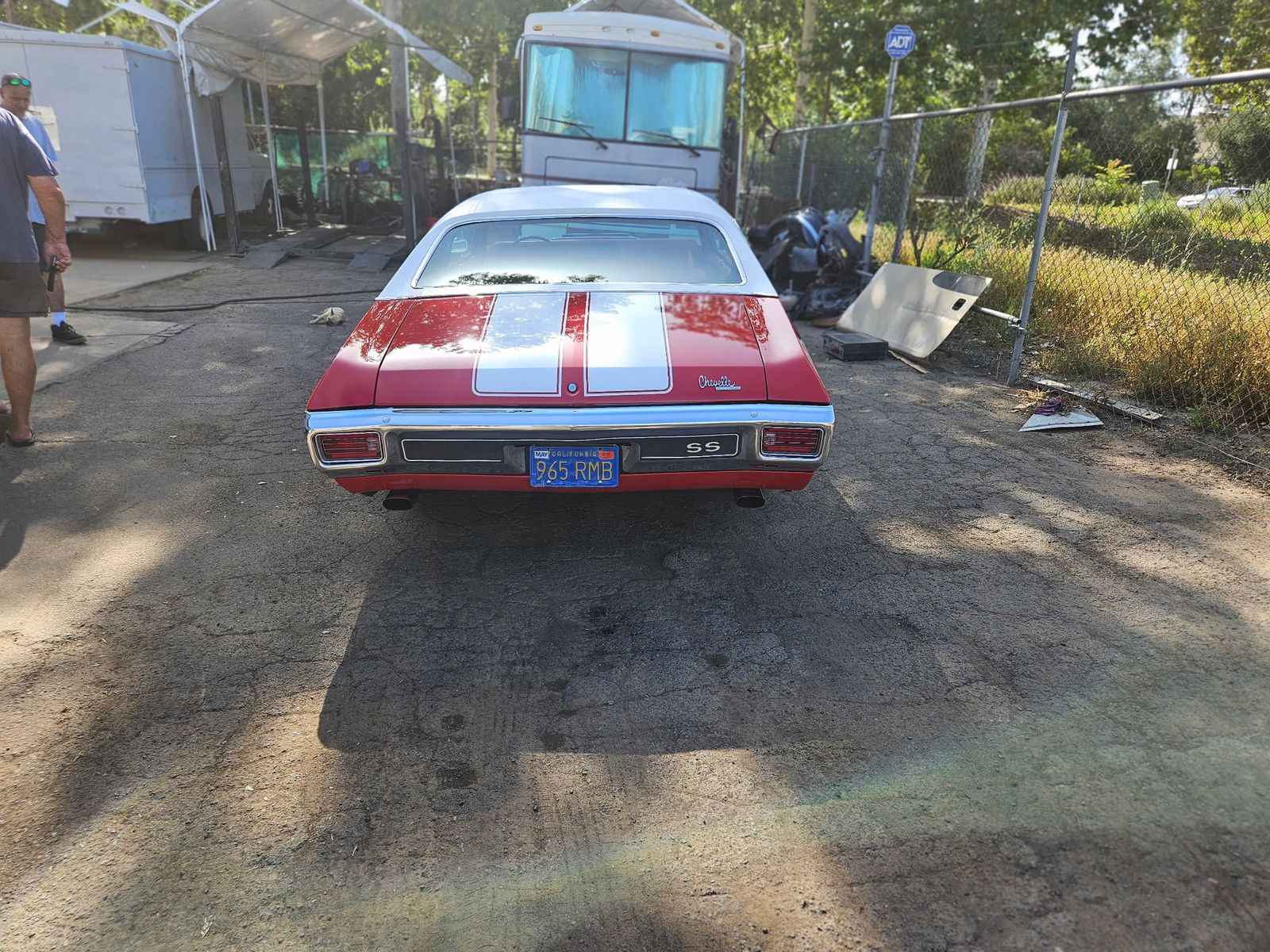 1970 Chevelle SS — Rear panel, deck lid stripes and taillamps.