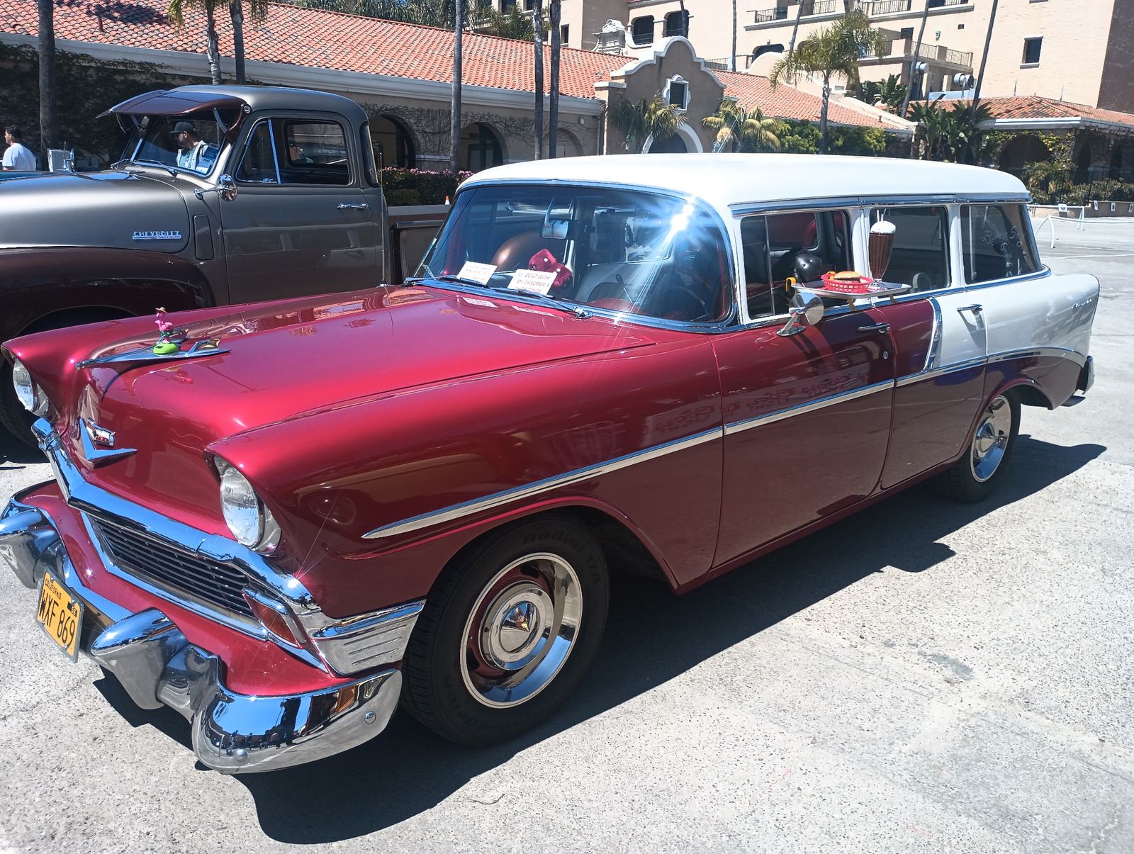 1956 Chevrolet Two-Door Wagon — Two-tone wagon on the show field.