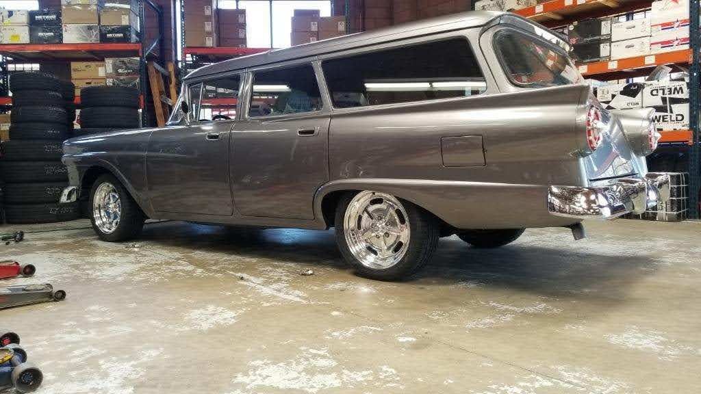 1958 Chevrolet Wagon — Profile, lowered on polished wheels.
